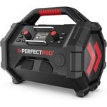 PerfectPro Baustellenradio ROCKTAGON 18V, DAB+ und UKW-Empfang, AUX-Eingang, USB Laden, Bluetooth 5.2, Stoßfest, IP65, OCT-18V