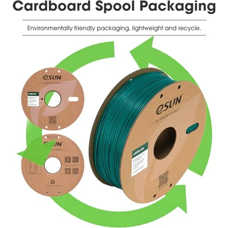 eSUN ABS+ Filament 1.75mm, Hochgeschwindigkeits 3D Drucker Filament mit Maßgenauigkeit +/- 0.03mm, Wärmebeständig, 1KG Spule (2.2 LBS), Grün – Bild 5