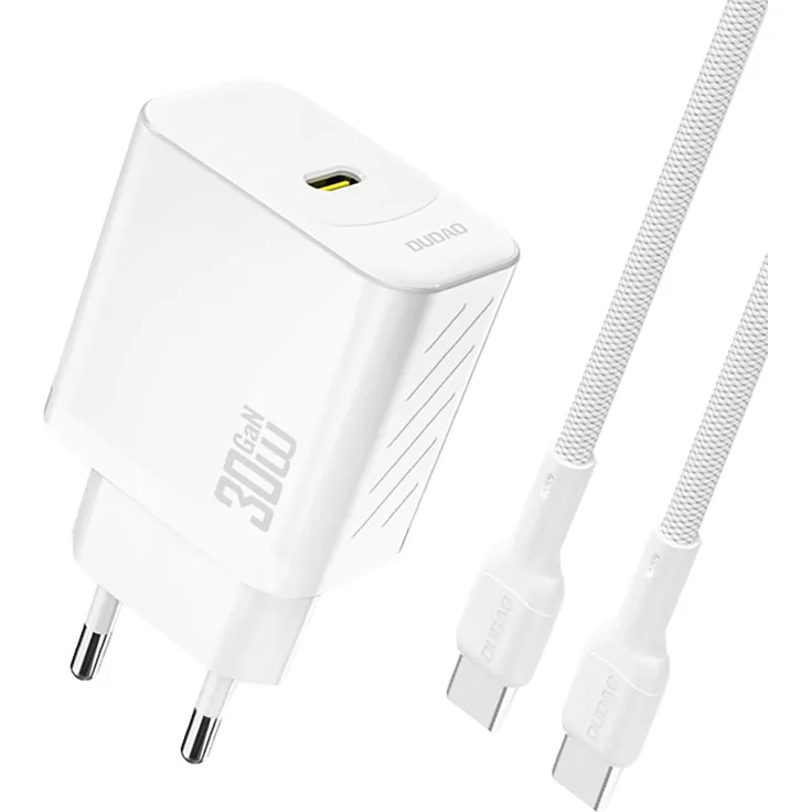 Dudao A27PCEU, 30W USB-C Adapter mit 1m Kabel und Power Delivery, weiß