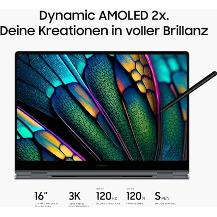 Samsung Galaxy Book4 Pro 360 Notebook, 16"-Laptop, Intel Core Ultra 7, 16 GB RAM, 1 TB, Moonstone Gray – Bild 3