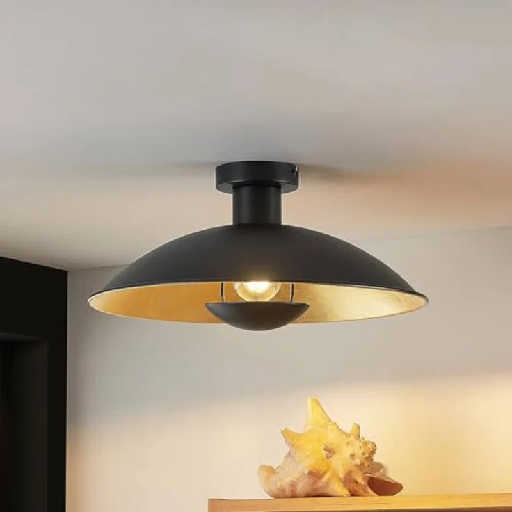 Lindby Deckenlampe 'Narisara' (Modern) in Schwarz aus Metall (1 flammig, E27) - Wohnzimmerleuchte mit gemütlicher Atmosphäre – Bild 2