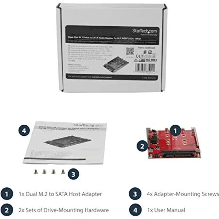 StarTech.com M.2 auf SATA Adapter - Dual Slot M.2 NGFF SSD Adapter für 2,5in Laufwerke - RAID – Bild 6