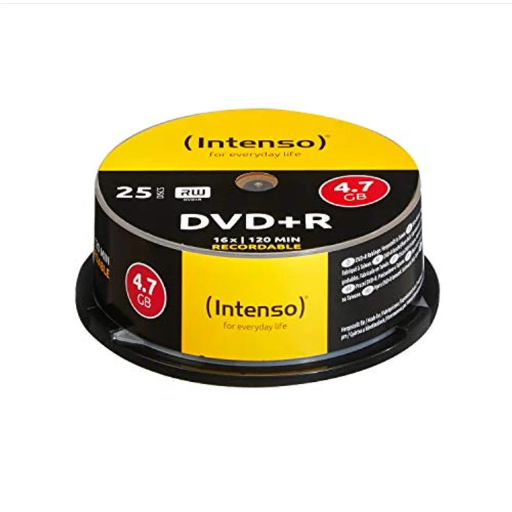 Intenso DVD+R Rohlinge 4,7GB 1x-16x 25er Spindel Cakebox kratzfest - Preisvergleich – Bild 2