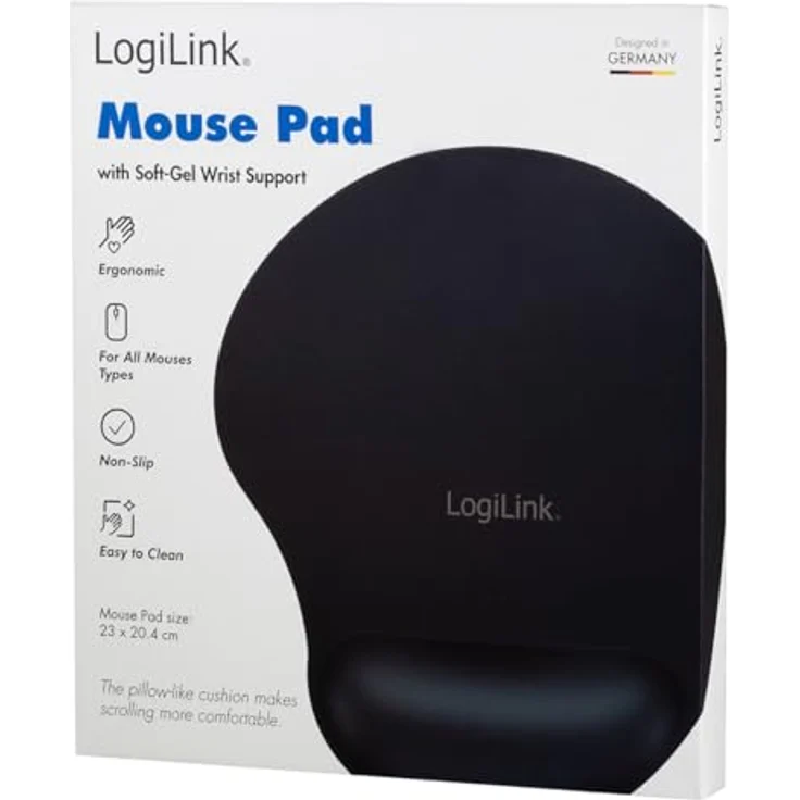 LogiLink Mauspad mit Silikon Gel Handauflage, schwarz – Bild 7