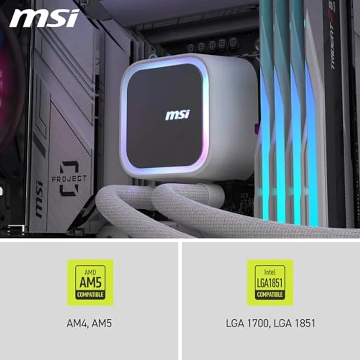 MSI MAG CORELIQUID A13 360 WHITE, Gehäuselüfter mit kompakten Abmessungen und effizienter Kühlung – Bild 7