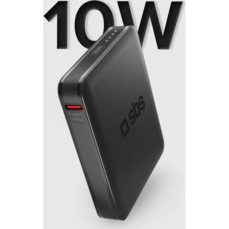 SBS Powerbank 5000 mAh klein und kompakt, USB-C Power Delivery, 10W, schwarz – Bild 2