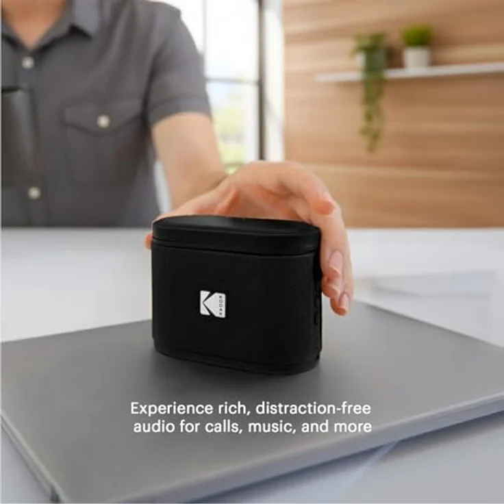 Kodak SoundBrix Wireless Stack Speaker, Bluetooth Lautsprecher mit kraftvollem Bass, 2er Set, Schwarz – Bild 7