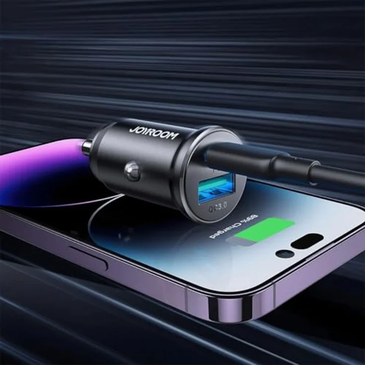 Joyroom JR-CCN05, 30W Mini USB-A und USB-C Auto-Ladegerät mit Power Delivery und Quick Charge, schwarz – Bild 5