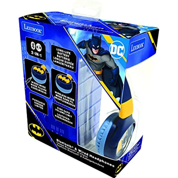 Lexibook Batman - 2 in 1 Bluetooth faltbare Kopfhörer mit Lautstärkebegrenzung auf 85 dB und integriertem Mikrofon – Bild 6
