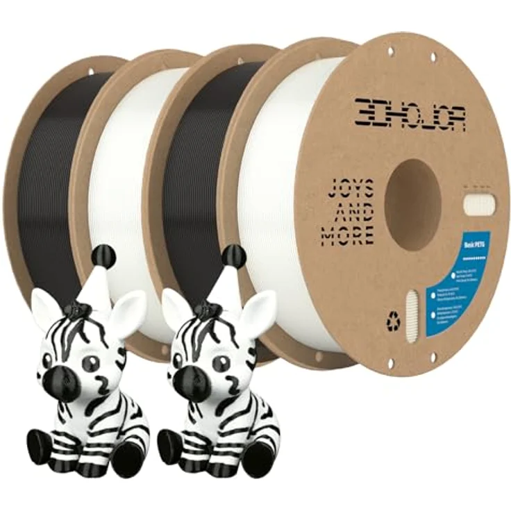 3DHoJor PETG Filament 1.75mm 4KG Schwarz und Weiß, hohe Zähigkeit, feuchtigkeitsbeständig, glänzende Oberfläche – Bild 1