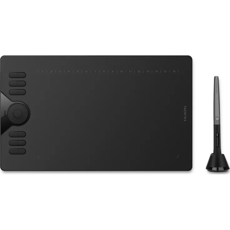 HUION HS610 Grafiktablett - 10 Zoll - Batterieloser Digitalstift - Touch-Ring - Schwarz