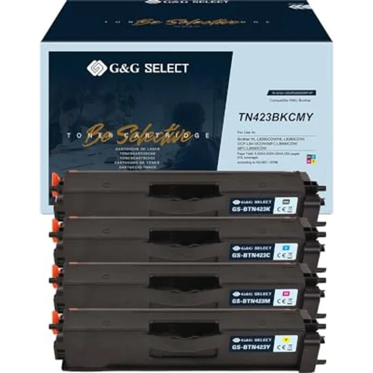 G&G Toner Ersatz für Brother TN-423, Kombi-Pack Schwarz, Cyan, Magenta, Gelb - Hohe Druckqualität, umweltfreundlich, langlebig – Bild 1