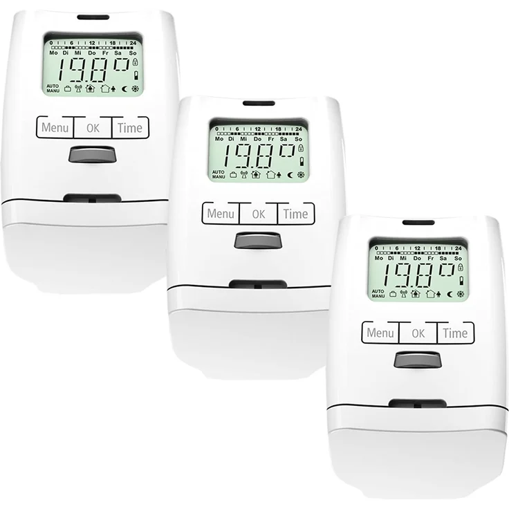 Olympia IOIO HT 2000 Elektronischer Heizkörperthermostat (Energiesparregler) mit Zeitschaltuhr, 3 Stück, weiß (73032/3) – Bild 1