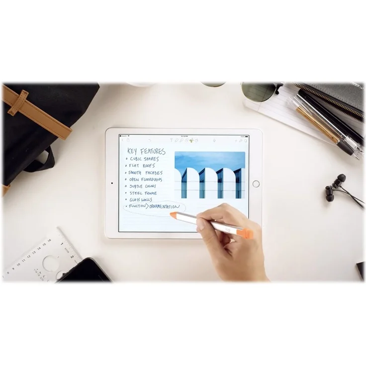 Logitech Crayon Digitaler Zeichenstift, Pixelgenau, Für alle ab 2018 veröffentlichten iPads, Anmerkungen & Zeichnungen, Apple Pencil Technologie, Handballenerkennung, 1.2 m Sturzschutz - Grau-Orange – Bild 13