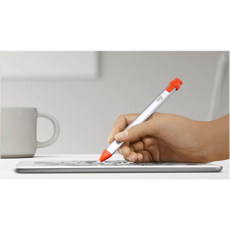 Logitech Crayon Digitaler Zeichenstift, Pixelgenau, Für alle ab 2018 veröffentlichten iPads, Anmerkungen & Zeichnungen, Apple Pencil Technologie, Handballenerkennung, 1.2 m Sturzschutz - Grau-Orange – Bild 15