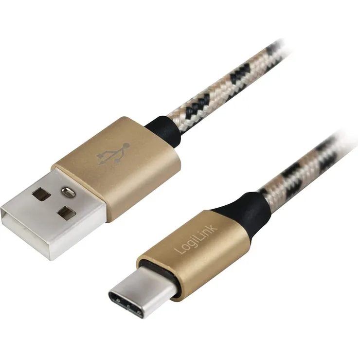 LogiLink High Quality Synchronisations- & Ladekabel mit Nylon Geflechtschutz - USB (A) zu USB (C) für Smartphones (Samsung, Huawei, Sony, LG, Nokia), Tablets, eBooks, etc. Länge = 1m