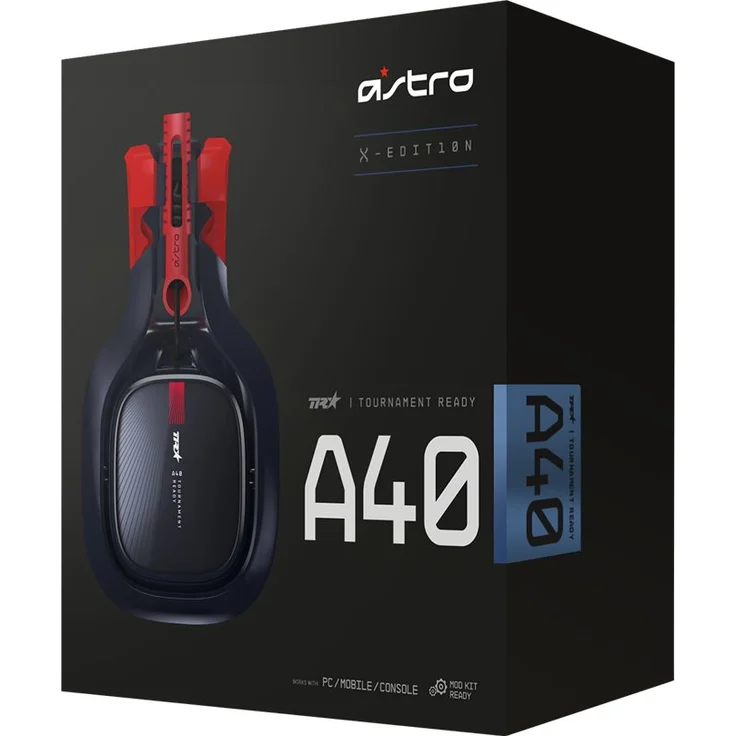ASTRO A40 TR Gaming-Headset, X-Edition, ASTRO Audio V2, 3,5 mm Klinke, Austauschbares Mikrofon, Lautsprecher Tags, Leichtgewicht, Mod-Kit Kompatibel, PC-Mac-Laptop-Xbox One-PS4 - schwarz-rot – Bild 3
