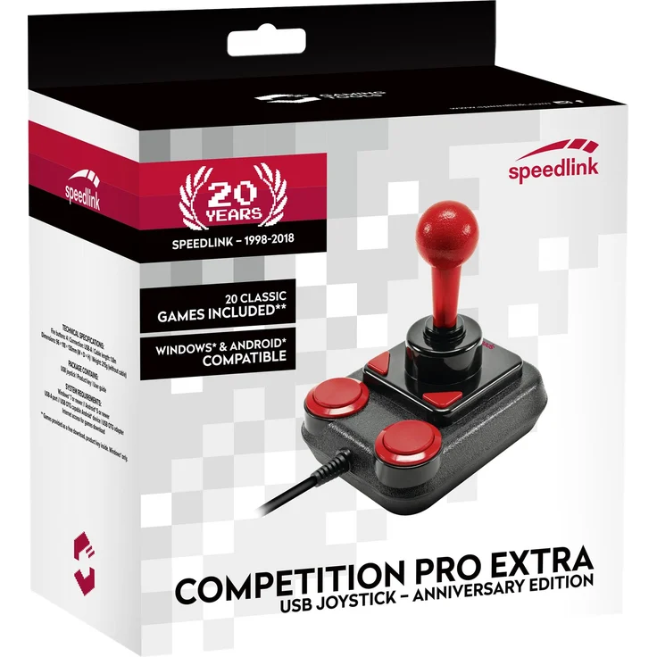 Speedlink COMPETITION PRO Extra USB Joystick - Anniversary Edition, Retro-Arcade-Stick für PC und Android Geräte - schwarz-rot – Bild 5