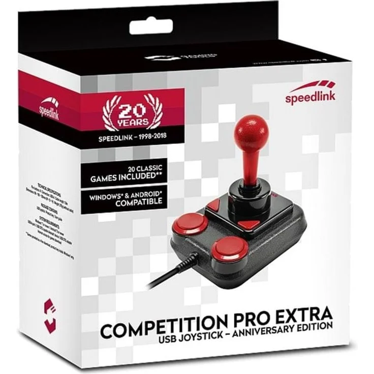 Speedlink COMPETITION PRO Extra USB Joystick - Anniversary Edition, Retro-Arcade-Stick für PC und Android Geräte - schwarz-rot – Bild 2