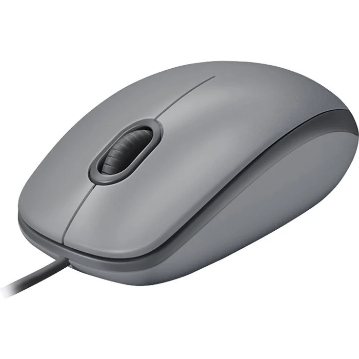 Logitech M110 Silent Maus mit Kabel, 1000 DPI Sensor, USB-Anschluss, 3 Tasten, Quiet-Mark Zertifiziert, Für Links- und Rechtshänder, PC-Mac - Grau – Bild 2