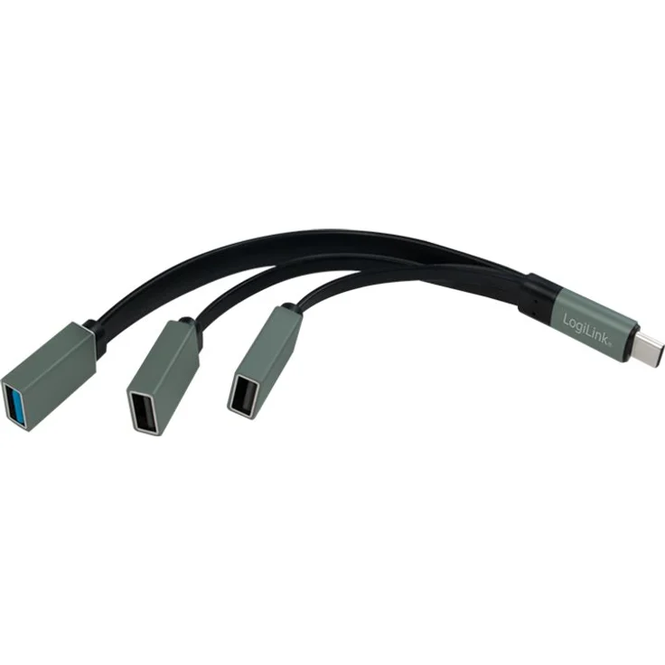LogiLink UA0315 - USB-C (USB 3.1 Gen1 bis 5Gbps) Hub mit geradem Stecker auf 2X USB 2.0 (Typ A Buchse) + 1x USB 3.0 (Typ A Buchse), Anthrazit – Bild 4