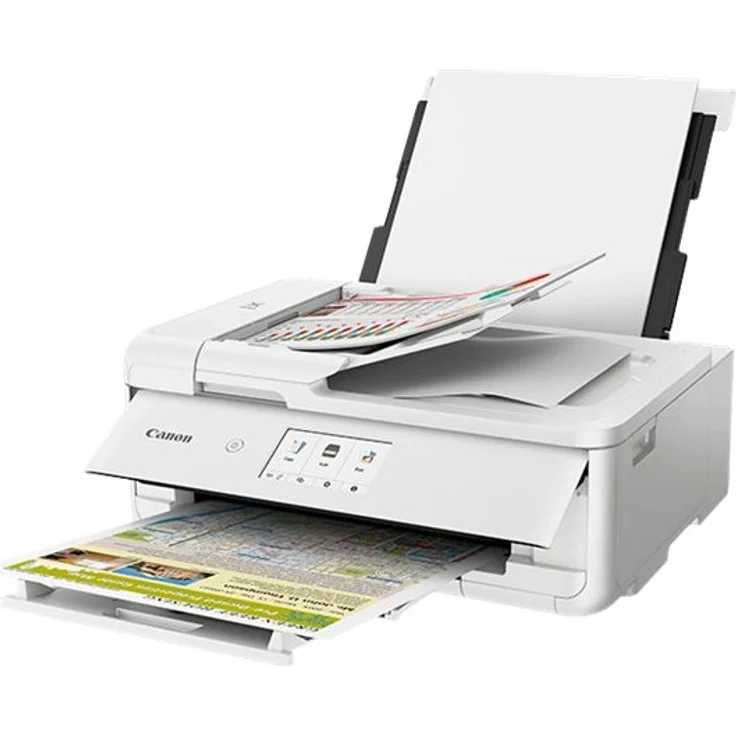 Canon PIXMA TS9551C Tinten-Multifunktionsgerät (Druck bis DIN A3, Drucken, Scannen, Kopieren, 5 Separate Tinten, WLAN, LAN, Print App, 2 Papierzuführungen) Weiss – Bild 2