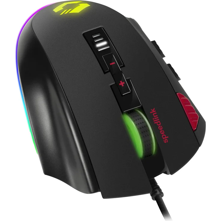 Speedlink TARIOS RGB Gaming Mouse - USB Maus mit RGB Beleuchtung für Büro-Home Office (12 programmierbare Tasten - mit dpi-Schalter bis zu 24000 dpi) für PC-Notebook-Laptop, schwarz – Bild 3