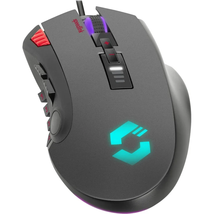 Speedlink TARIOS RGB Gaming Mouse - USB Maus mit RGB Beleuchtung für Büro-Home Office (12 programmierbare Tasten - mit dpi-Schalter bis zu 24000 dpi) für PC-Notebook-Laptop, schwarz – Bild 5