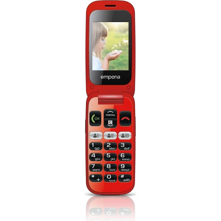 Emporia ONE V200_001 Einfach zu bedienendes Klappenhandy mit 2MP Kamera, Schwarz-Rot – Bild 3