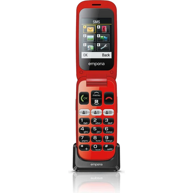 Emporia ONE V200_001 Einfach zu bedienendes Klappenhandy mit 2MP Kamera, Schwarz-Rot – Bild 2