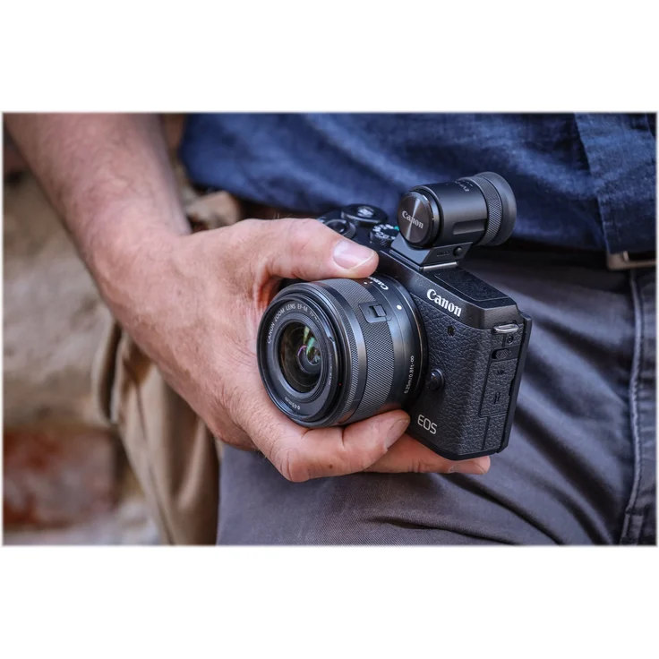Canon EOS M6 Mark II Systemkamera (32,5 Megapixel, 7,5 cm (3,0 Zoll), Touchscreen LCD, Display, Digic 8, 4K Video, WLAN, Bluetooth) Gehäuse mit Objektiv EF-M 15-45mm F3.5-6.3 IS STM Kit schwarz – Bild 9