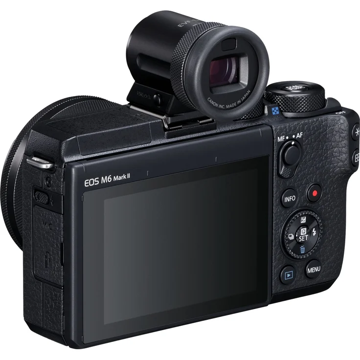 Canon EOS M6 Mark II Systemkamera (32,5 Megapixel, 7,5 cm (3,0 Zoll), Touchscreen LCD, Display, Digic 8, 4K Video, WLAN, Bluetooth) Gehäuse mit Objektiv EF-M 15-45mm F3.5-6.3 IS STM Kit schwarz – Bild 8