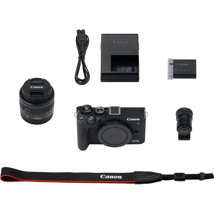 Canon EOS M6 Mark II Systemkamera (32,5 Megapixel, 7,5 cm (3,0 Zoll), Touchscreen LCD, Display, Digic 8, 4K Video, WLAN, Bluetooth) Gehäuse mit Objektiv EF-M 15-45mm F3.5-6.3 IS STM Kit schwarz – Bild 7