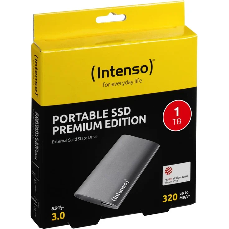 Intenso - Premium Edition - Solid-State-Disk - 1 TB - extern (tragbar) - 1.8 Zoll (4.6 cm) - USB 3.0 - Anthrazit (3823460) – Bild 3