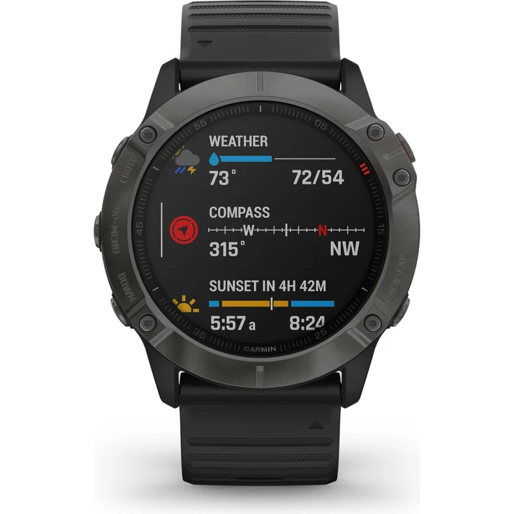 Garmin fēnix 6X Sapphire Smartwatch GPS, Unisex, 51mm, Kunststoffgehäuse, Silikonarmband, Carbon Grey – Bild 7