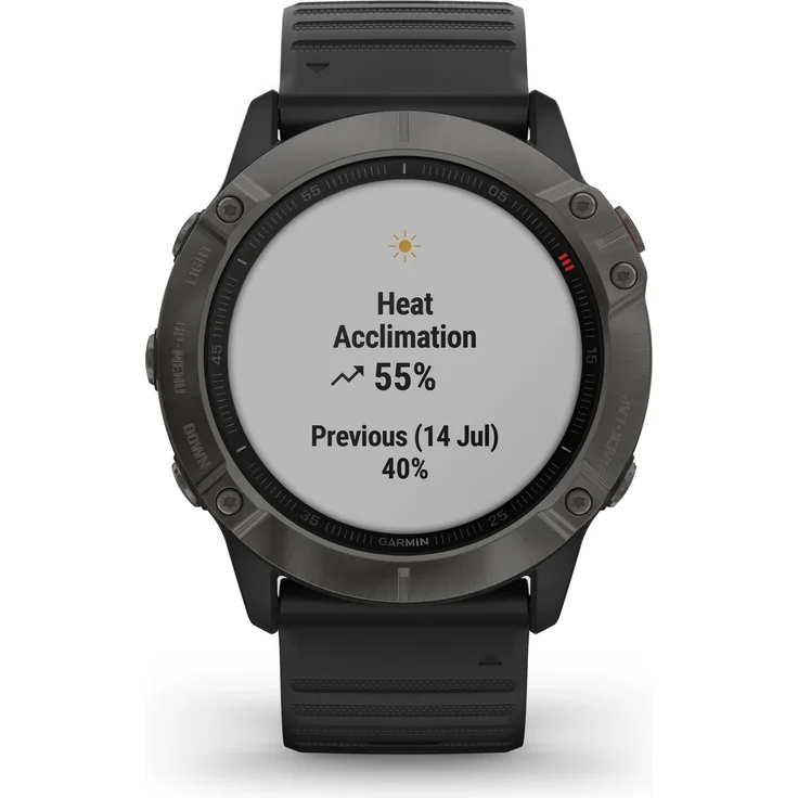 Garmin fēnix 6X Sapphire Smartwatch GPS, Unisex, 51mm, Kunststoffgehäuse, Silikonarmband, Carbon Grey – Bild 9