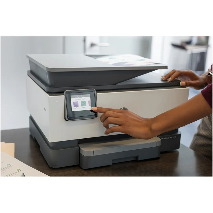 HP OfficeJet Pro 9019 (4-in-1) Multifunktionsdrucker - (Thermal Inkjet) Farbe, Druckgeschwindigkeit: 22 s/w, 18 Farbe, Auflösung: 1200 x 1200, USB, LAN, RJ-11, WLAN, AirPrint, NFC, WiFi-Direct, Instant Ink (1KR55B) – Bild 9