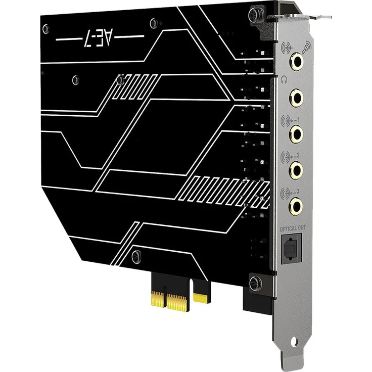 Sound Blaster AE-7 - Hochauflösende PCIe DAC- und Verstärker-Soundkarte mit diskretem Xamp-Kopfhörer-Doppelverstärker und Audio Control Modul (grau-schwarz) – Bild 6