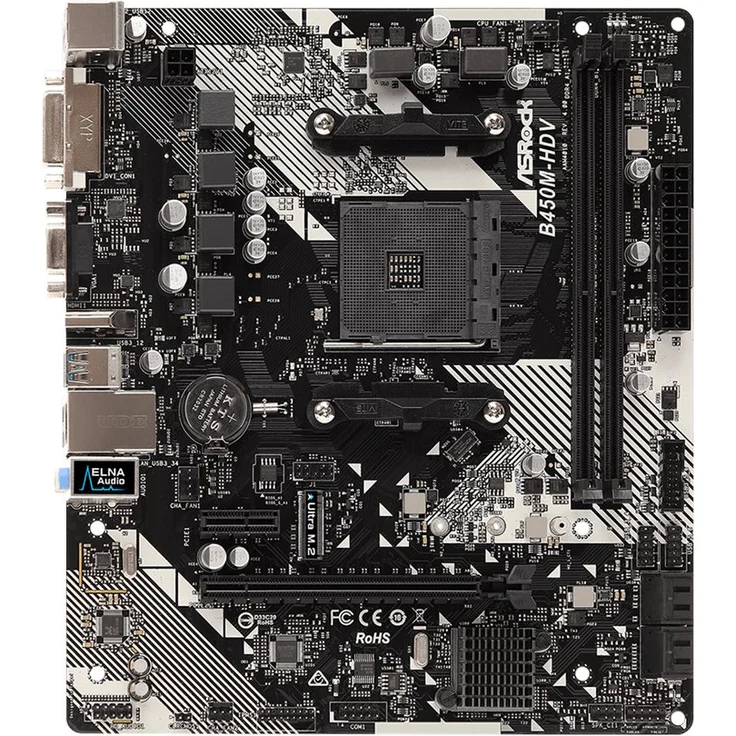 Asrock B450M-HDV R4.0 - micro ATX, AMD B450, Sockel AM4, Dual-channel DDR4 (90-MXB9N0-A0UAYZ) – Bild 2