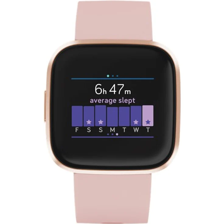 Fitbit Versa 2 Smartwatch Unisex, Einheitsgröße, Aluminiumgehäuse, Creme/Kupferrosé – Bild 6
