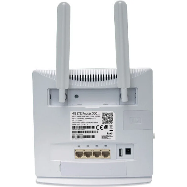 STRONG 4G LTE WLAN Router 300LTE bis 150 Mbit-S, 2.4 GHz WiFi 300 Mbit-S, 802.11b-g-N, 4X LAN Ports, 2X SIM Adapter Weiß – Bild 3