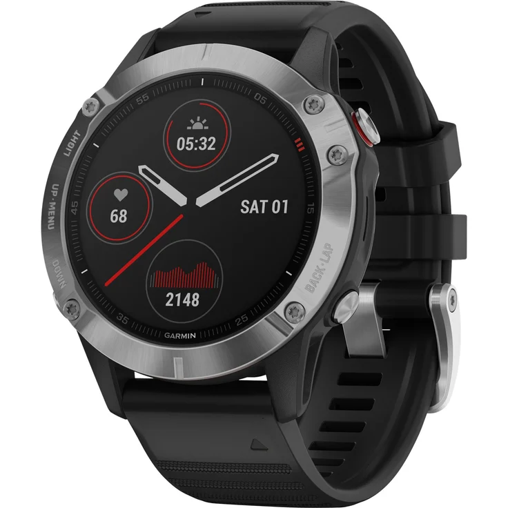 Garmin fēnix 6 Smartwatch GPS, Unisex, 47mm, Kunststoffgehäuse, Silber/Schwarz – Bild 8