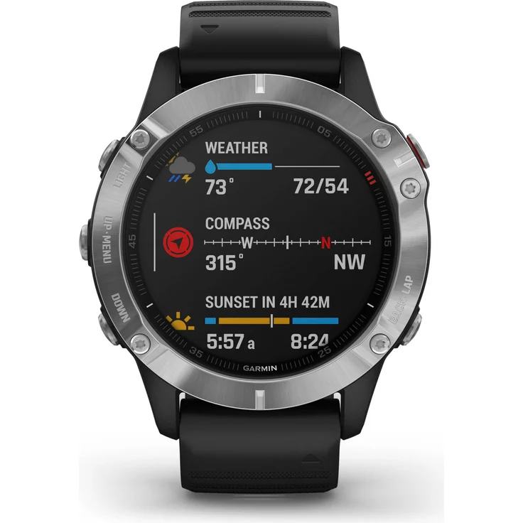 Garmin fēnix 6 Smartwatch GPS, Unisex, 47mm, Kunststoffgehäuse, Silber/Schwarz – Bild 10