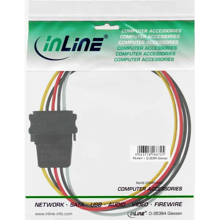 InLine - Netzteil - 15 PIN SATA Power (M) - 15 PIN SATA Power (W) - 30 cm (29651A) – Bild 1