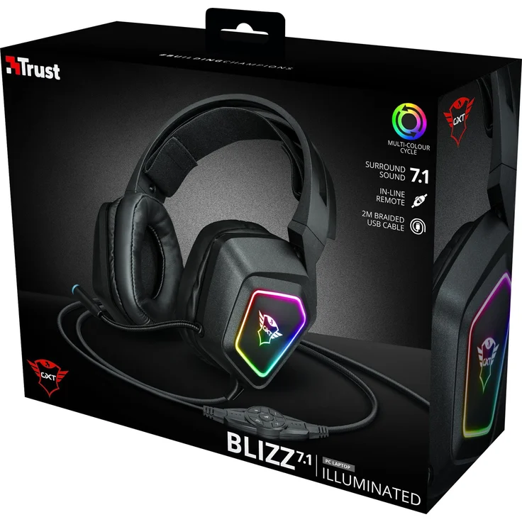 Trust GXT 450 Blizz 7.1 USB Gaming Headset (7.1 Virtual Surround Sound, für PC und Laptop, LED-Beleuchtung) – Bild 5