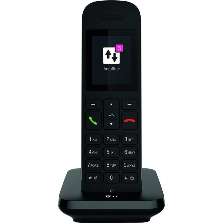 Telekom Sinus 12 Festnetz Telefon schnurlos, 5 cm Farbdisplay, beleuchtete Tastatur, anschlussunabhängige Nutzung an allen handelsüblichen Routern und Standardanschlüssen, Analog-Telefon mit Basis, schwarz – Bild 5