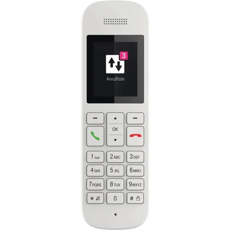 Telekom Sinus 12 Festnetz Telefon schnurlos, 5 cm Farbdisplay, beleuchtete Tastatur, anschlussunabhängige Nutzung an allen handelsüblichen Routern und Standardanschlüssen, Analog-Telefon mit Basis, weiß – Bild 5