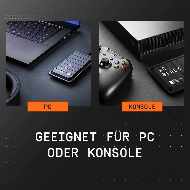 WD_Black P50 Game Drive SSD WDBA3S0020BBK - Solid-State-Disk - 2 TB - extern (tragbar) - USB 3.2 Gen 2x2 (USB-C Steckverbinder) (WDBA3S0020BBK-WESN) – Bild 10