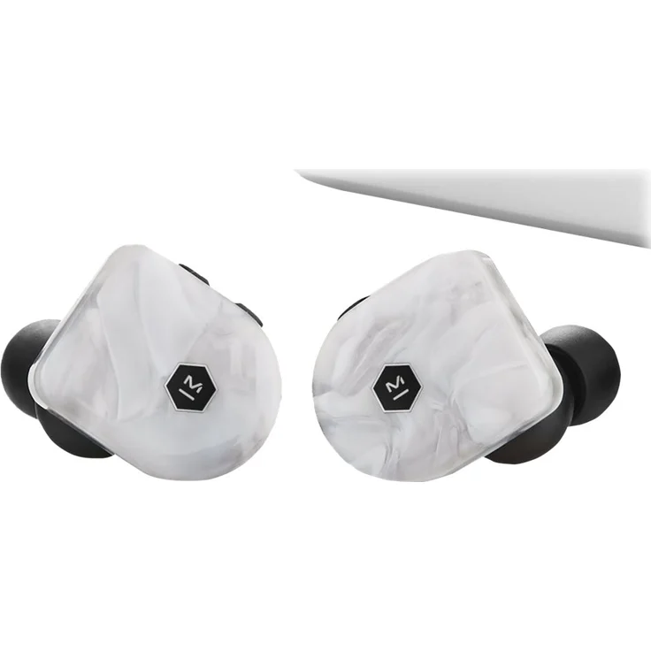 Master & Dynamic True Wireless Kopfhörer (3,5h Akkulaufzeit pro Ladung, Edelmetall-Ladecase, IPX4) White Marble – Bild 3