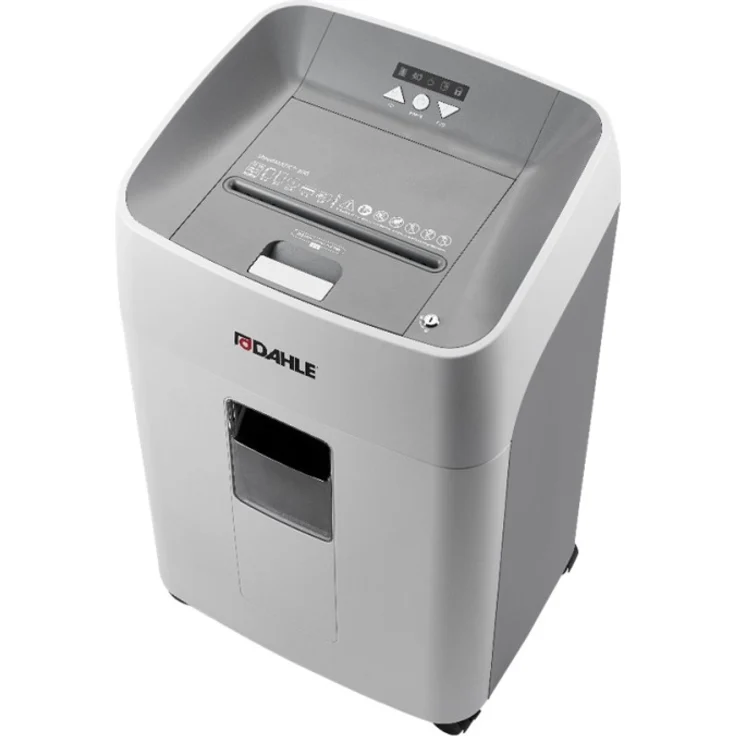 Dahle 35314 Aktenvernichter (300 Blatt, P-4, Partikelschnitt, öl- und wartungsfrei, Automatischer Papiereinzug) weiß- grau – Bild 2